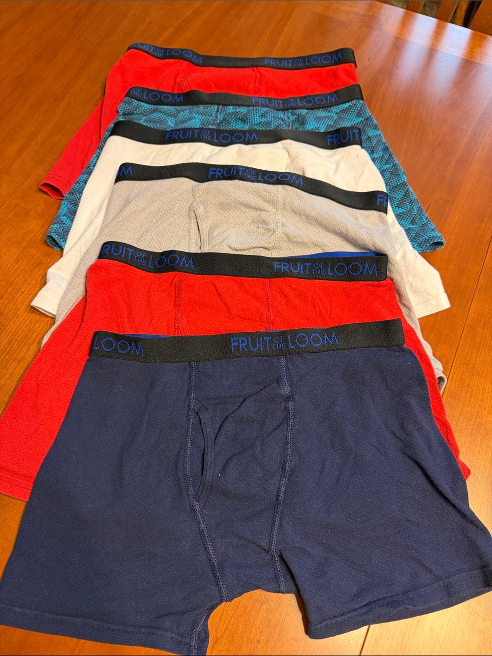 Fruit of the Loom Breathable Boy’s Boxer Briefs - Navy, Red, Teal, Gray, Cream